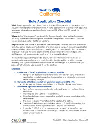 State Application Checklist