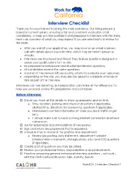 Interview Checklist Screenshot